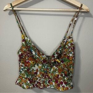 Live 4 Truth spaghetti strap floral cropped top size Small